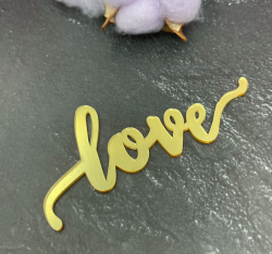 Боковой топпер LOVE акрил золото, 11 см (LOVE-135) Изображение Боковой топпер LOVE акрил золото, 11 см (LOVE-135)